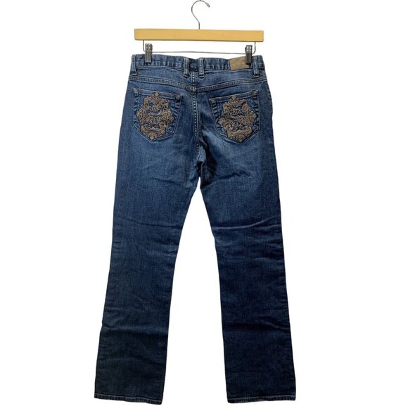 Disney Parks WDW Jeans Womens 6 Mickey Mouse Embroidered Pockets Straight Leg - Picture 1 of 15